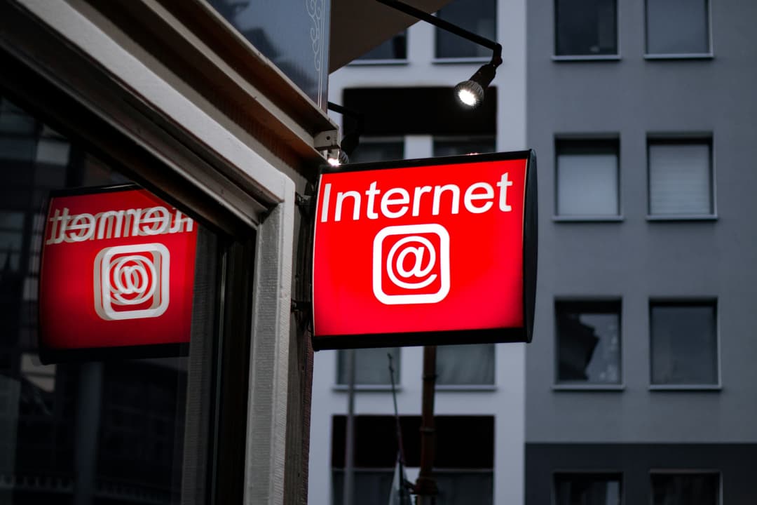 Internet LED beside a building